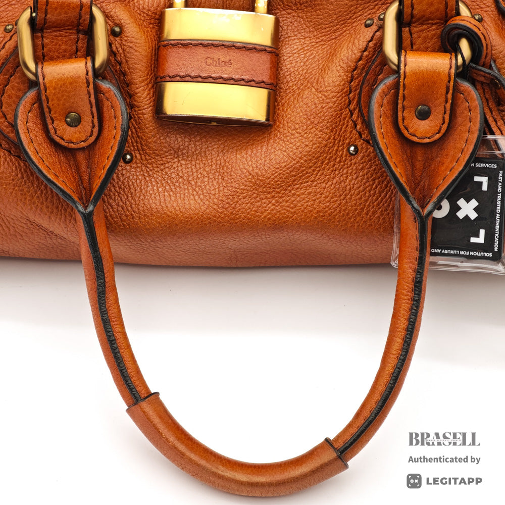 CHLOE クロエ パディントン ハンドバッグ レザー ブラウン ショルダーバッグ