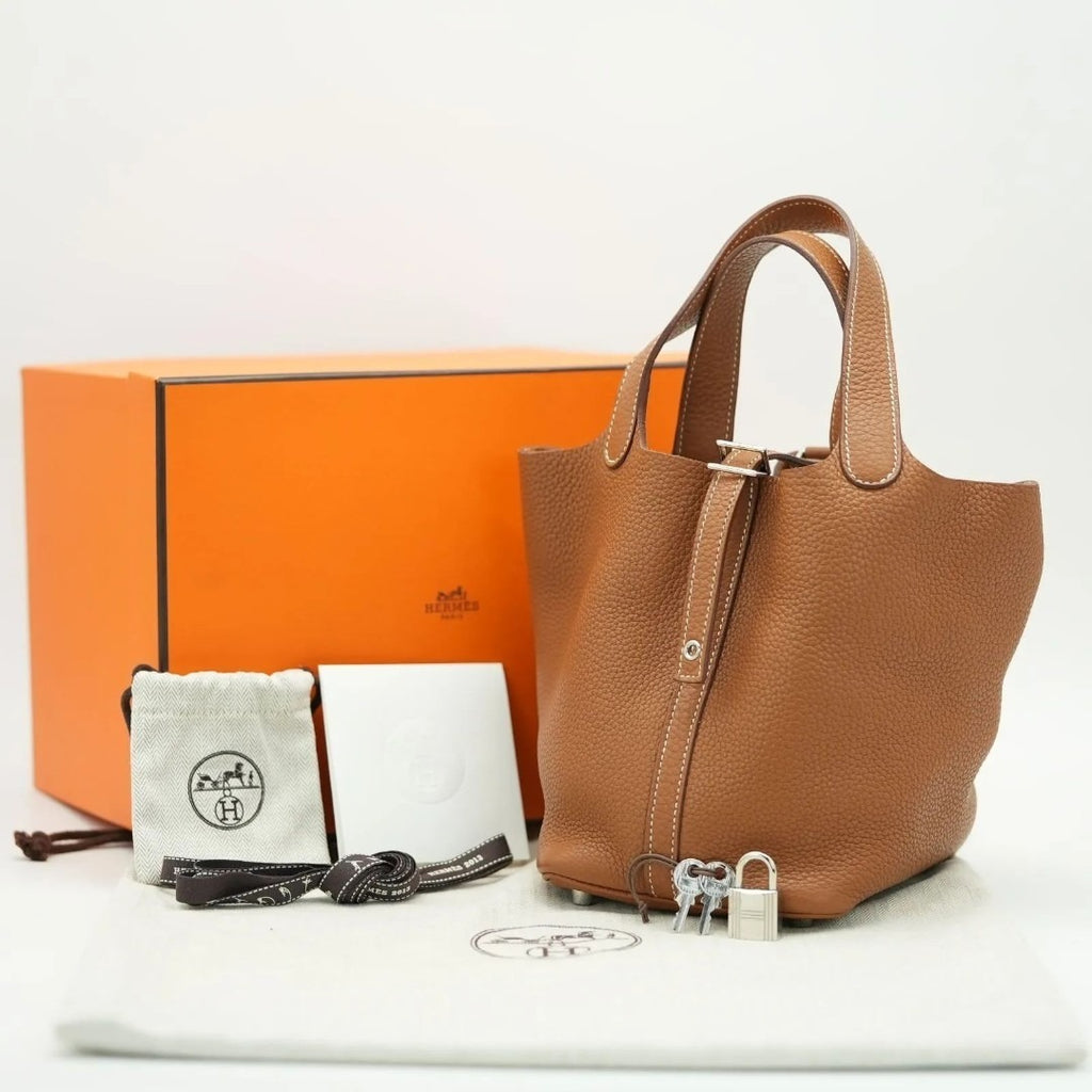 HERMES ピコタンロック ゴールド トリヨンクレマンス □Q刻印 シルバー