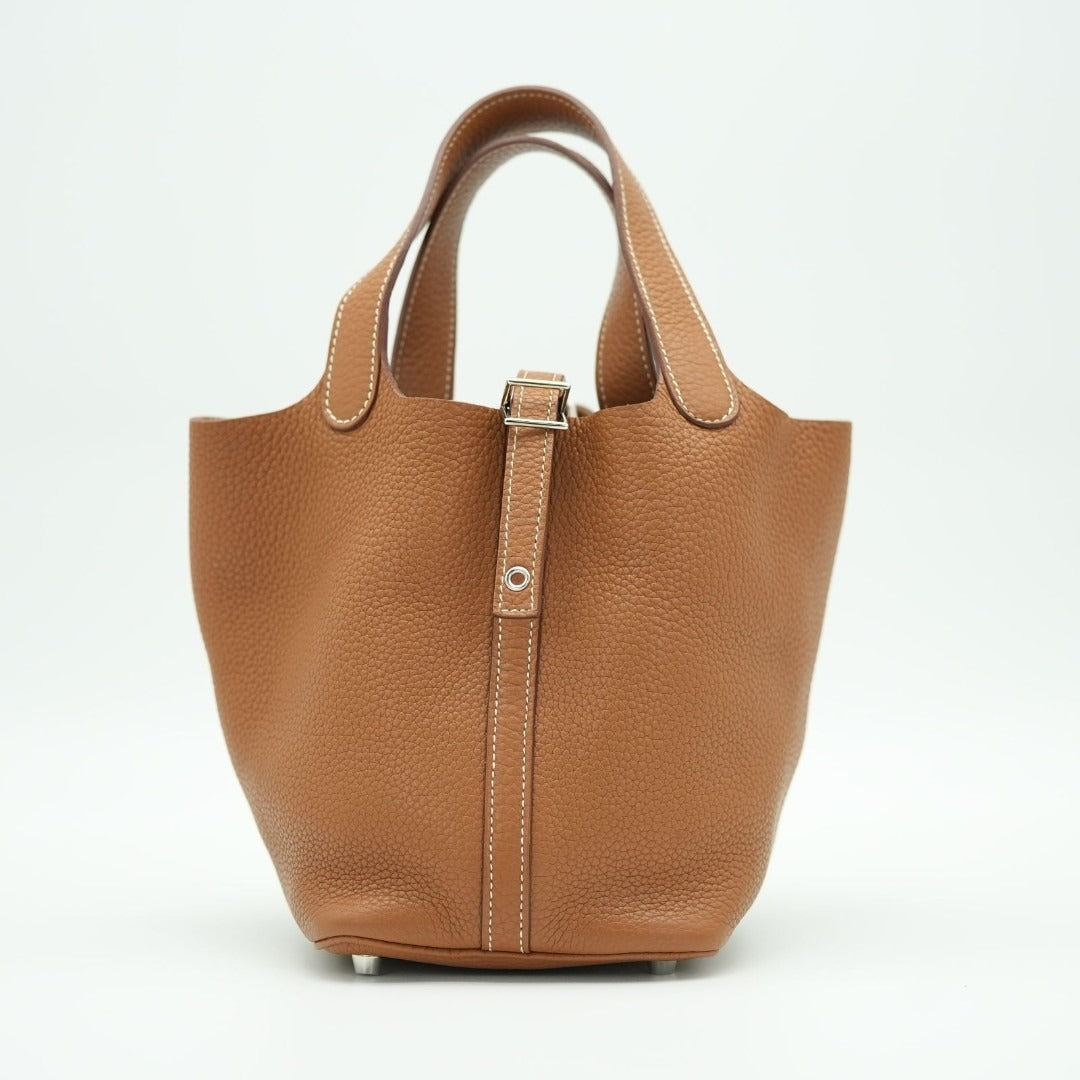 HERMES ピコタンロック ゴールド トリヨンクレマンス □Q刻印 シルバー