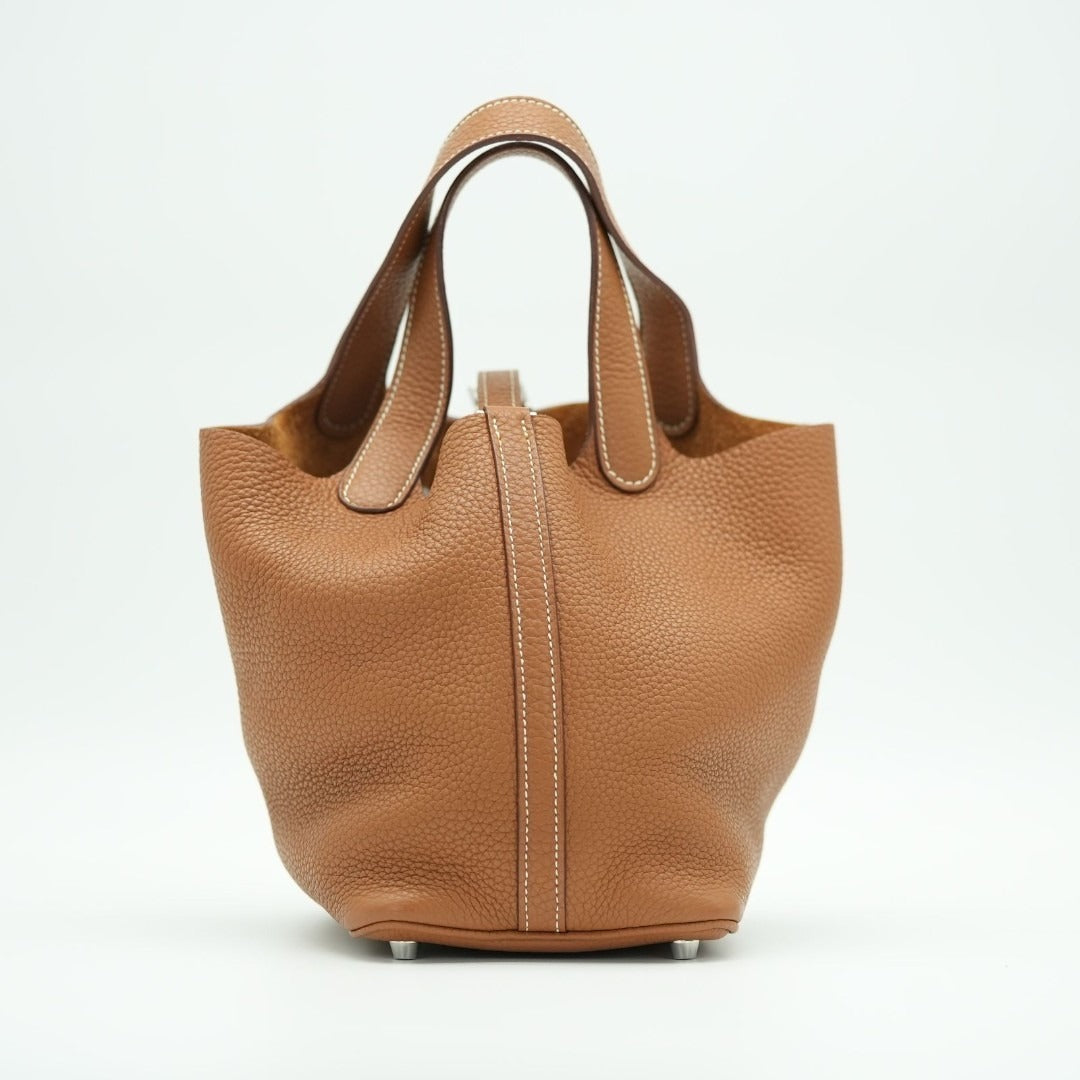 HERMES ピコタンロック ゴールド トリヨンクレマンス □Q刻印 シルバー