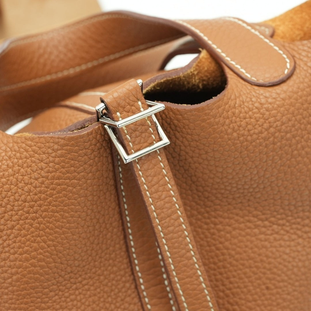 HERMES ピコタンロック ゴールド トリヨンクレマンス □Q刻印 シルバー