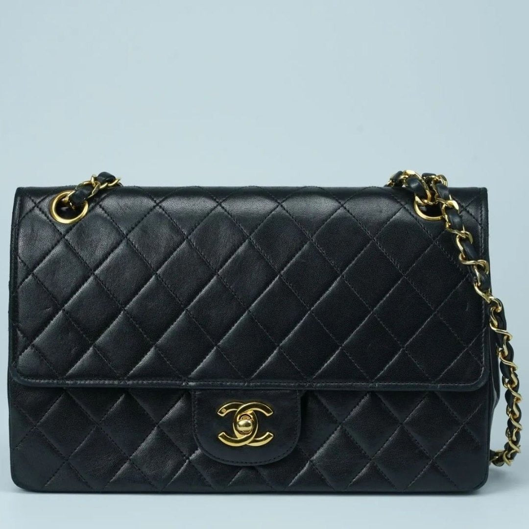 CHANEL マトラッセ25 ダブルフラップ ラムスキン Wフラップ チェーン