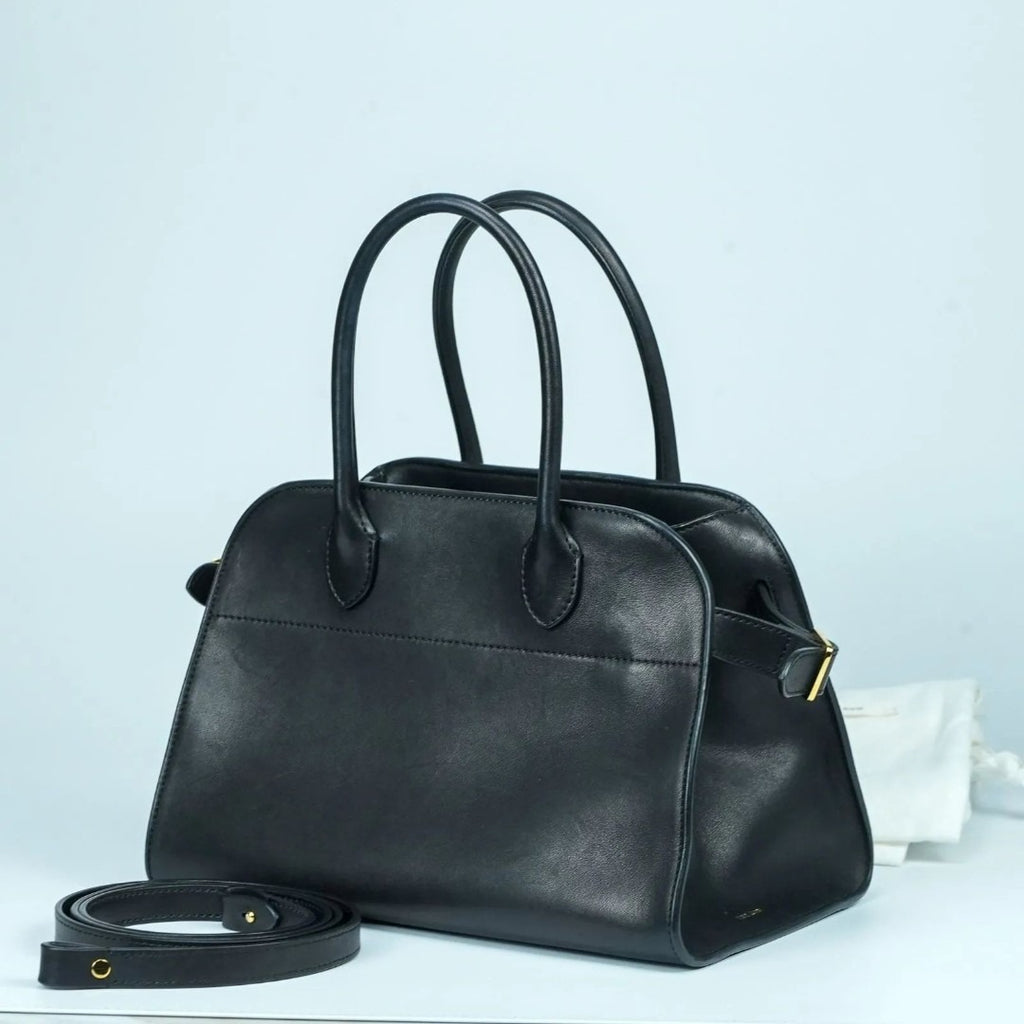 THE ROW ザ・ロウ Margaux 10 サドルレザー ハンドバッグ 黒