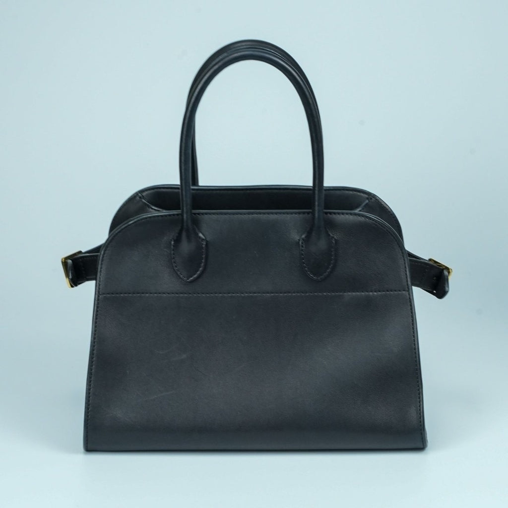 THE ROW ザ・ロウ Margaux 10 サドルレザー ハンドバッグ 黒