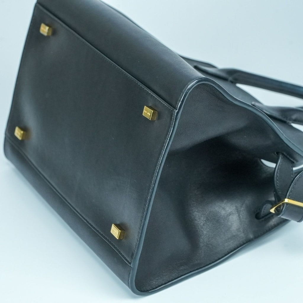 THE ROW ザ・ロウ Margaux 10 サドルレザー ハンドバッグ 黒
