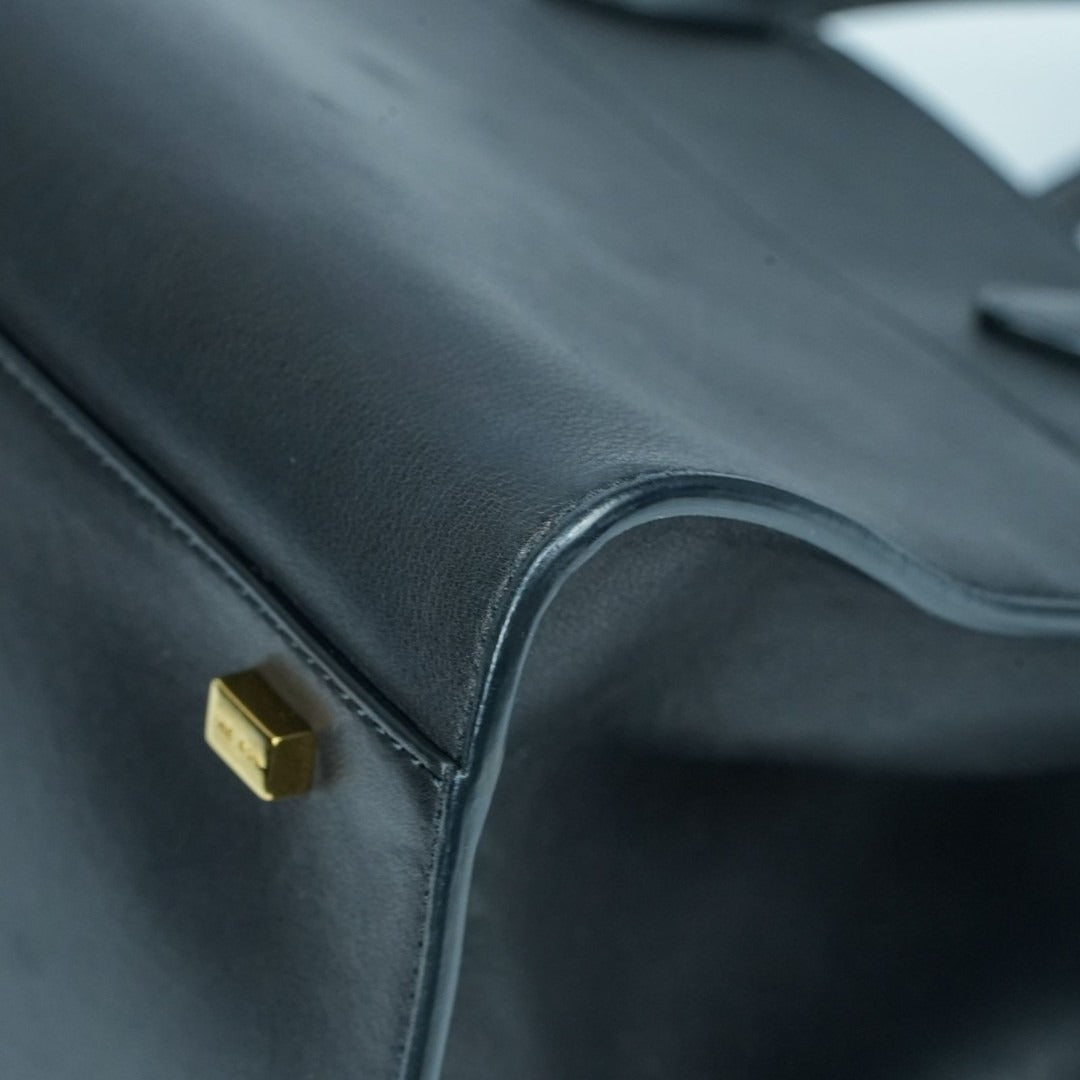 THE ROW ザ・ロウ Margaux 10 サドルレザー ハンドバッグ 黒