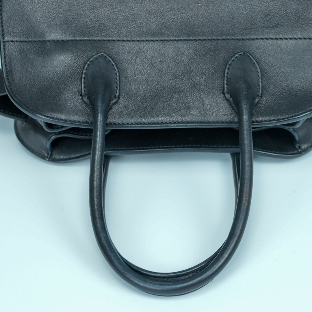THE ROW ザ・ロウ Margaux 10 サドルレザー ハンドバッグ 黒