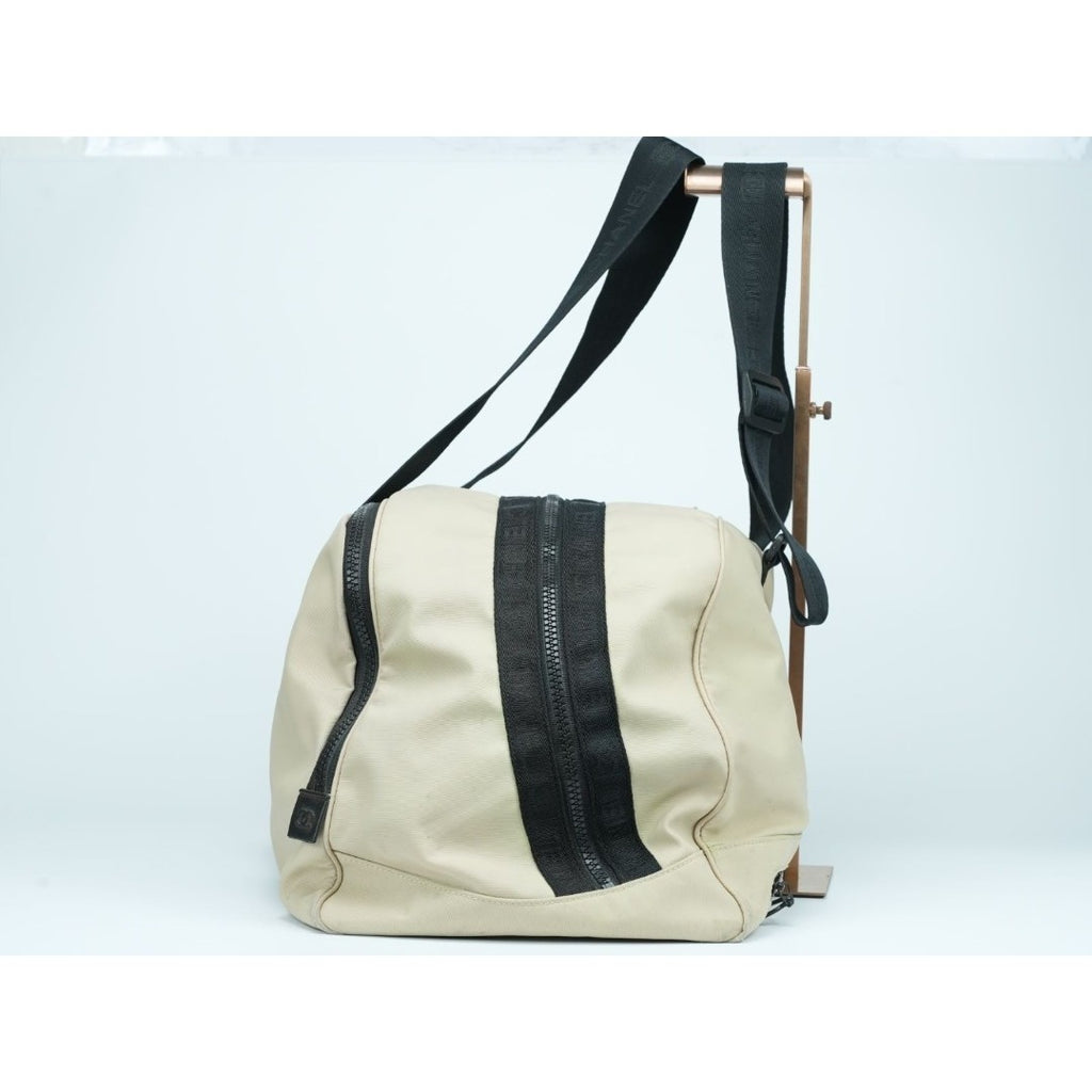 CHANEL スポーツライン ココマーク ナイロン キャンバス ベージュ