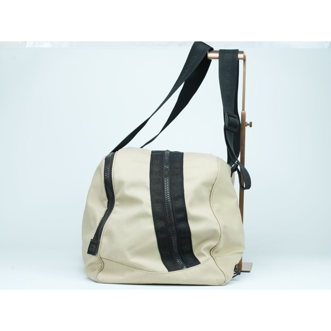 CHANEL スポーツライン ココマーク ナイロン キャンバス ベージュ