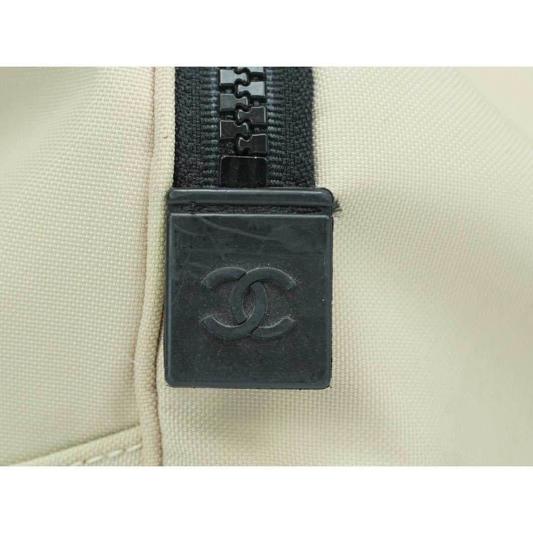 CHANEL スポーツライン ココマーク ナイロン キャンバス ベージュ