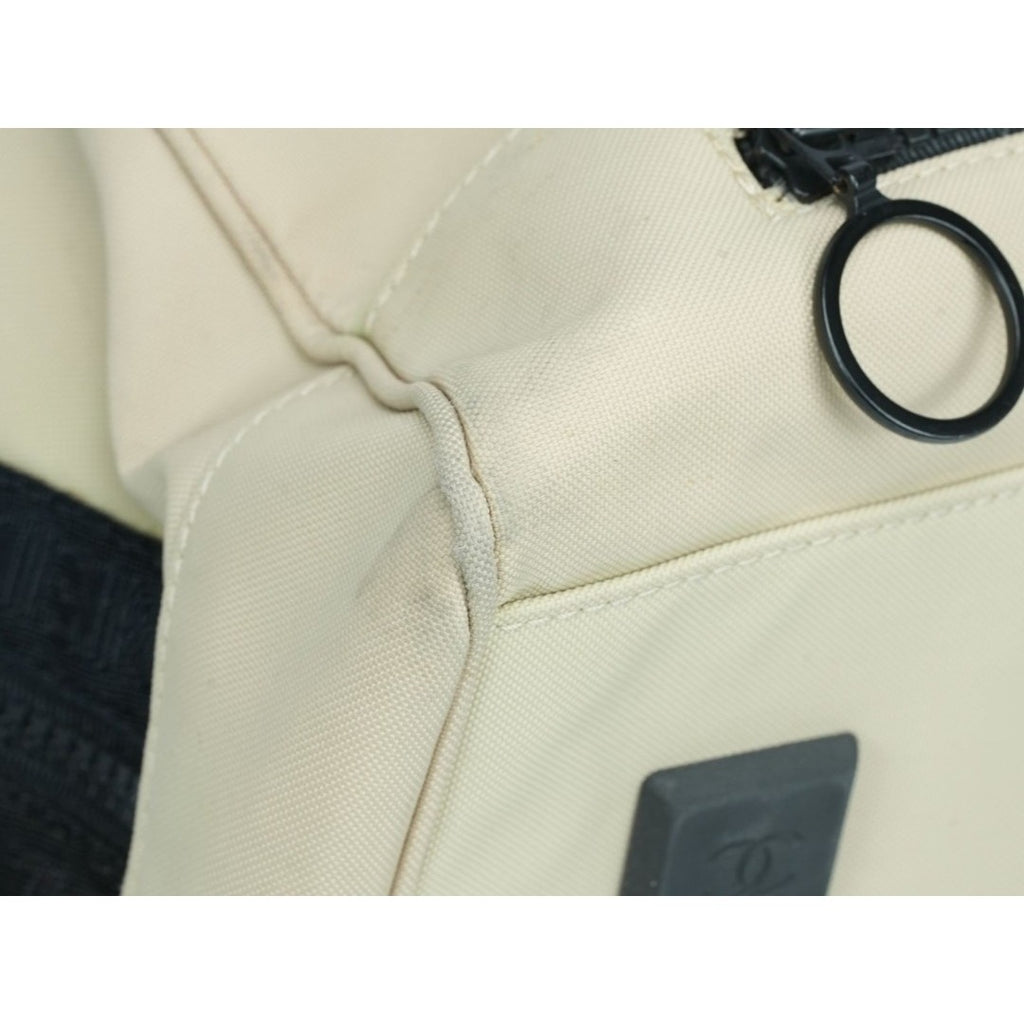 CHANEL スポーツライン ココマーク ナイロン キャンバス ベージュ