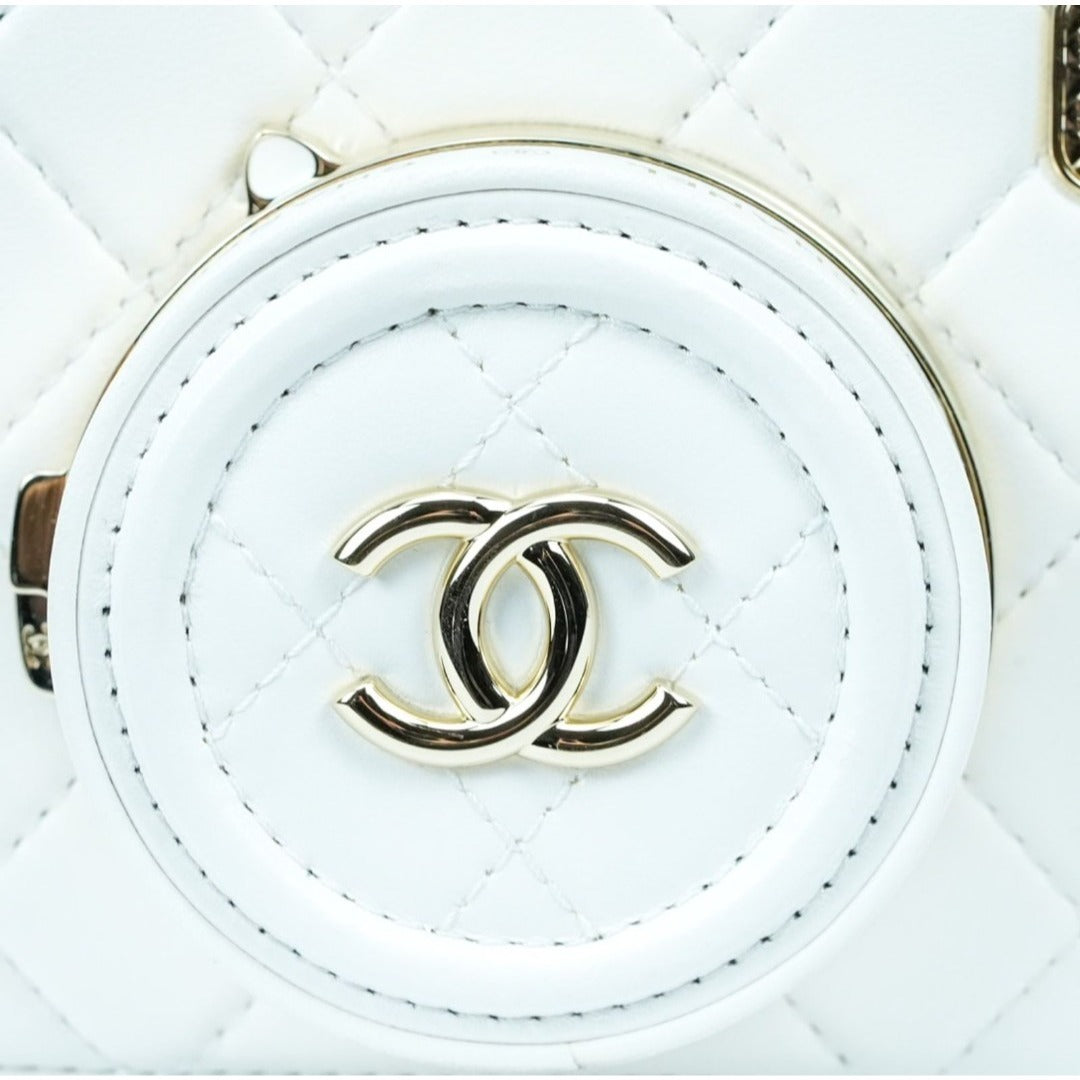CHANEL シャネル カメラバッグ マトラッセ ミラー付 ホワイト
