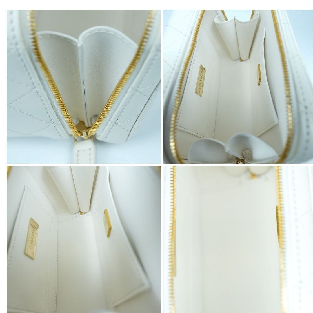 CHANEL シャネル カメラバッグ マトラッセ ミラー付 ホワイト