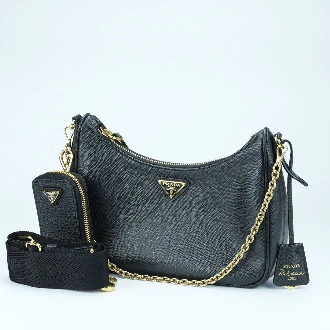 PRADA プラダ Re-Edition 2005 サフィアーノレザー ブラック