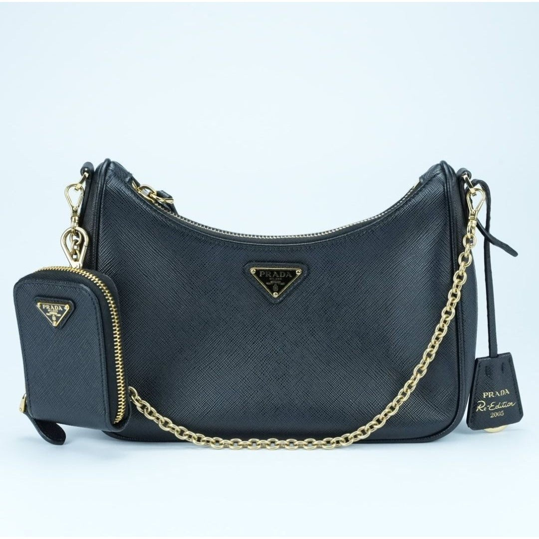 PRADA プラダ Re-Edition 2005 サフィアーノレザー ブラック