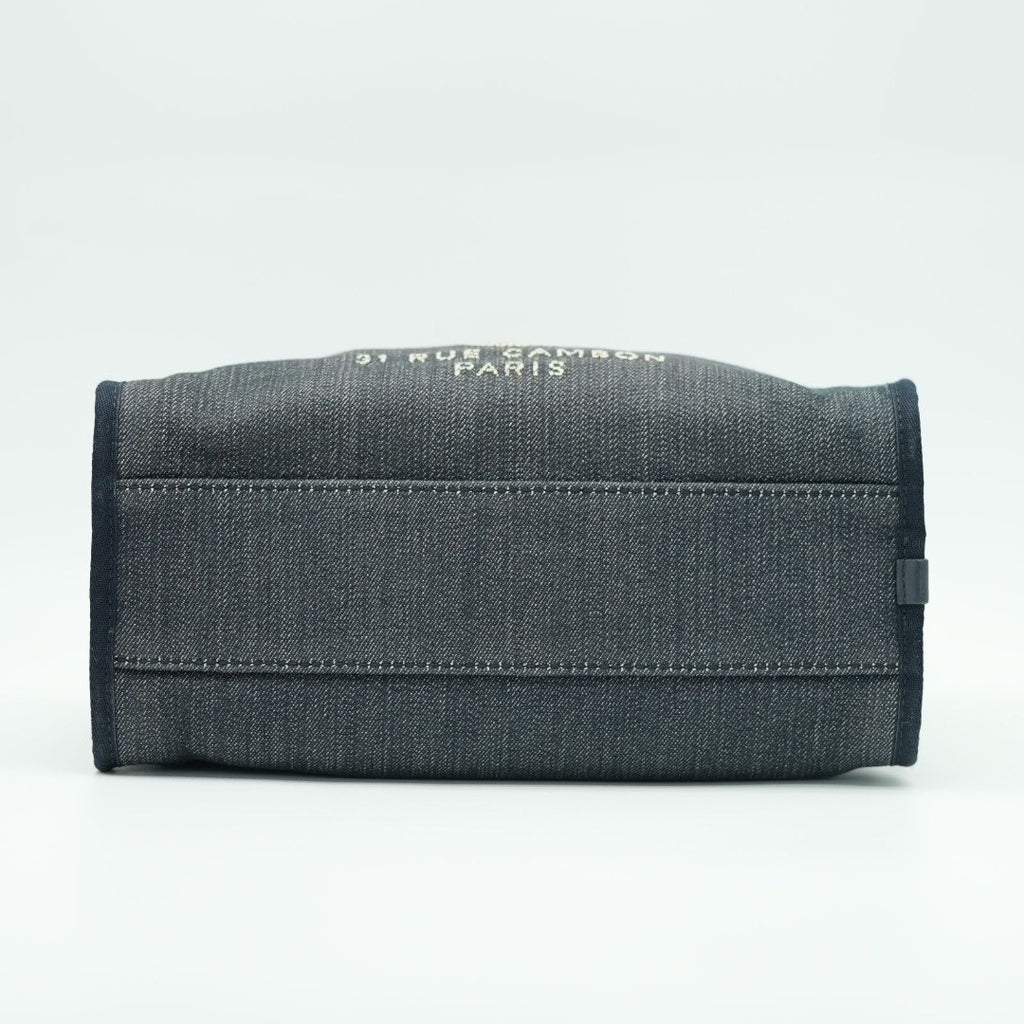 CHANEL ドーヴィルライン ボーリングバッグ ココマーク デニム ブルー