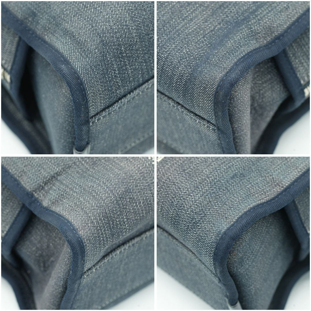 CHANEL ドーヴィルライン ボーリングバッグ ココマーク デニム ブルー