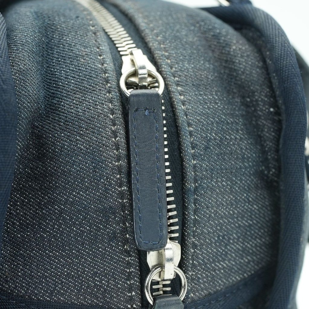 CHANEL ドーヴィルライン ボーリングバッグ ココマーク デニム ブルー