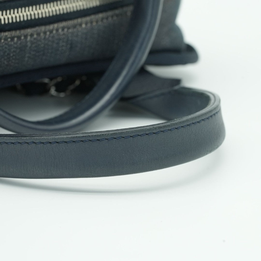 CHANEL ドーヴィルライン ボーリングバッグ ココマーク デニム ブルー