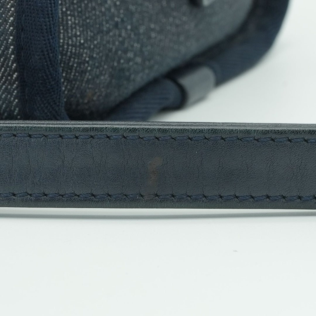 CHANEL ドーヴィルライン ボーリングバッグ ココマーク デニム ブルー