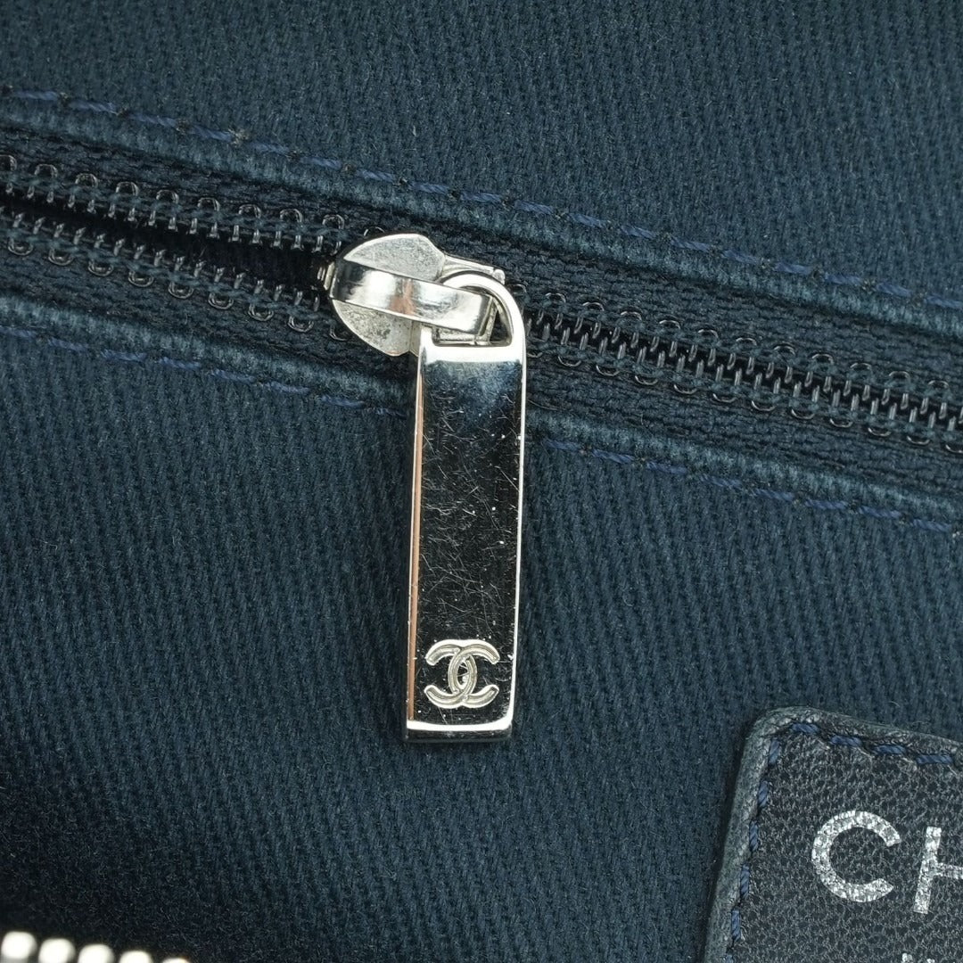 CHANEL ドーヴィルライン ボーリングバッグ ココマーク デニム ブルー