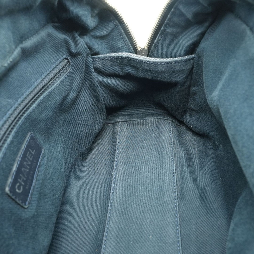 CHANEL ドーヴィルライン ボーリングバッグ ココマーク デニム ブルー