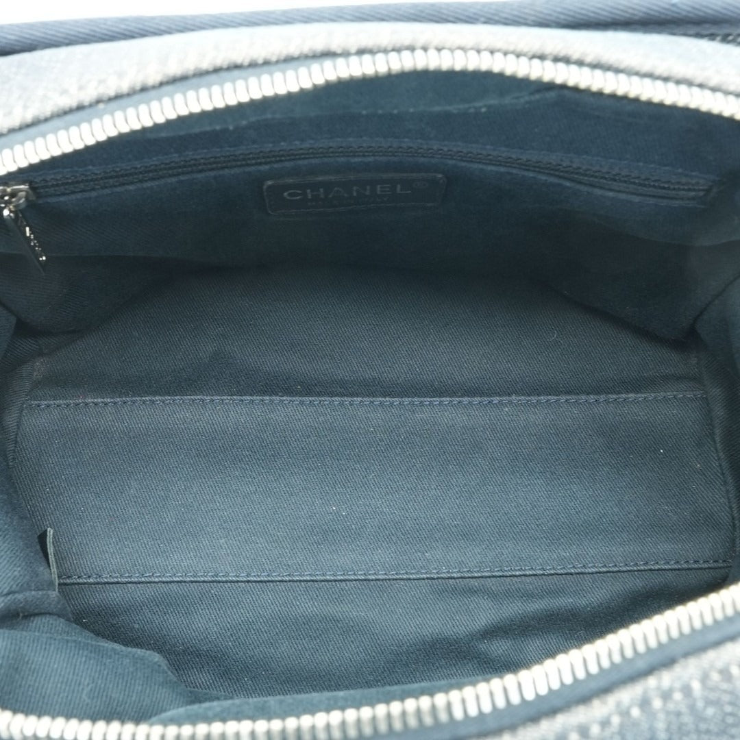CHANEL ドーヴィルライン ボーリングバッグ ココマーク デニム ブルー