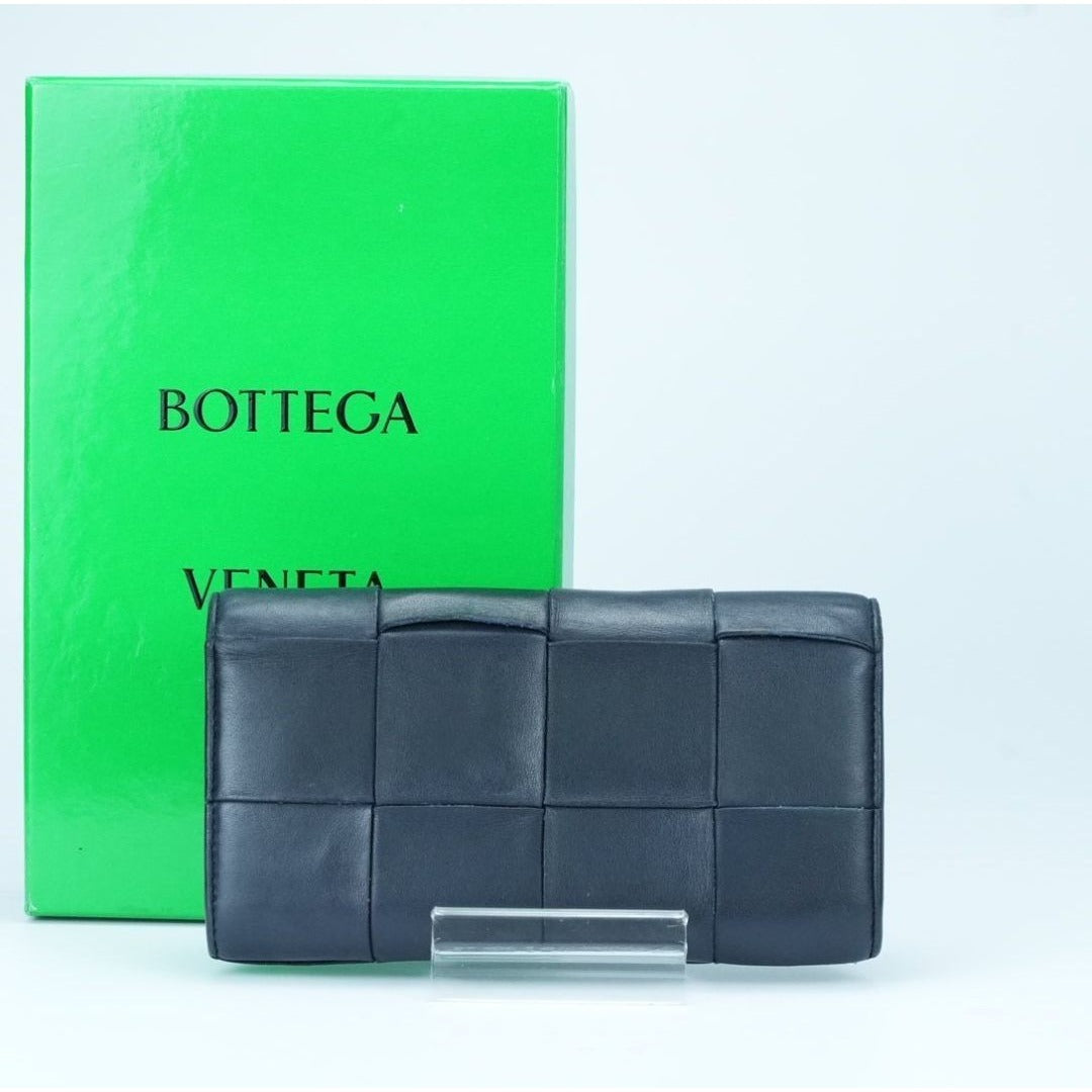 BOTTEGA VENETA カセット イントレチャート ネイビーICチップ内蔵