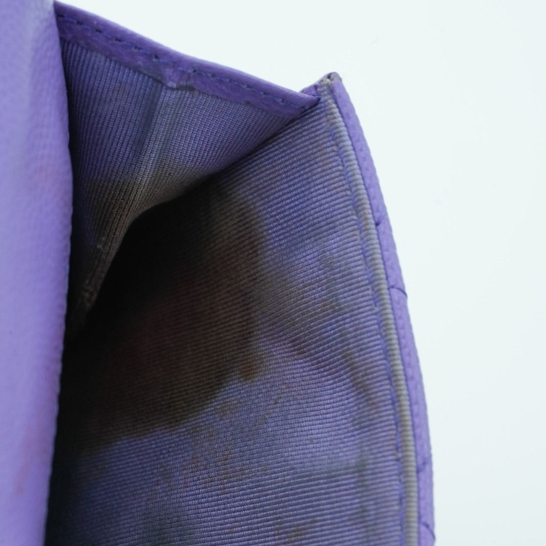 CHANEL マトラッセ 二つ折り財布 コンパクト パープル レディース