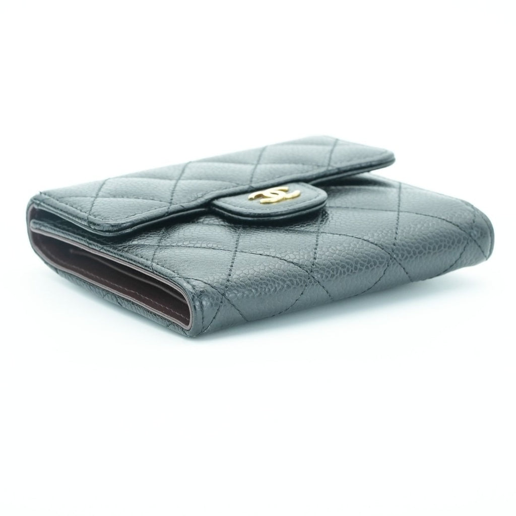 CHANEL マトラッセ 二つ折り財布 カードケース ブラック 箱 保存袋