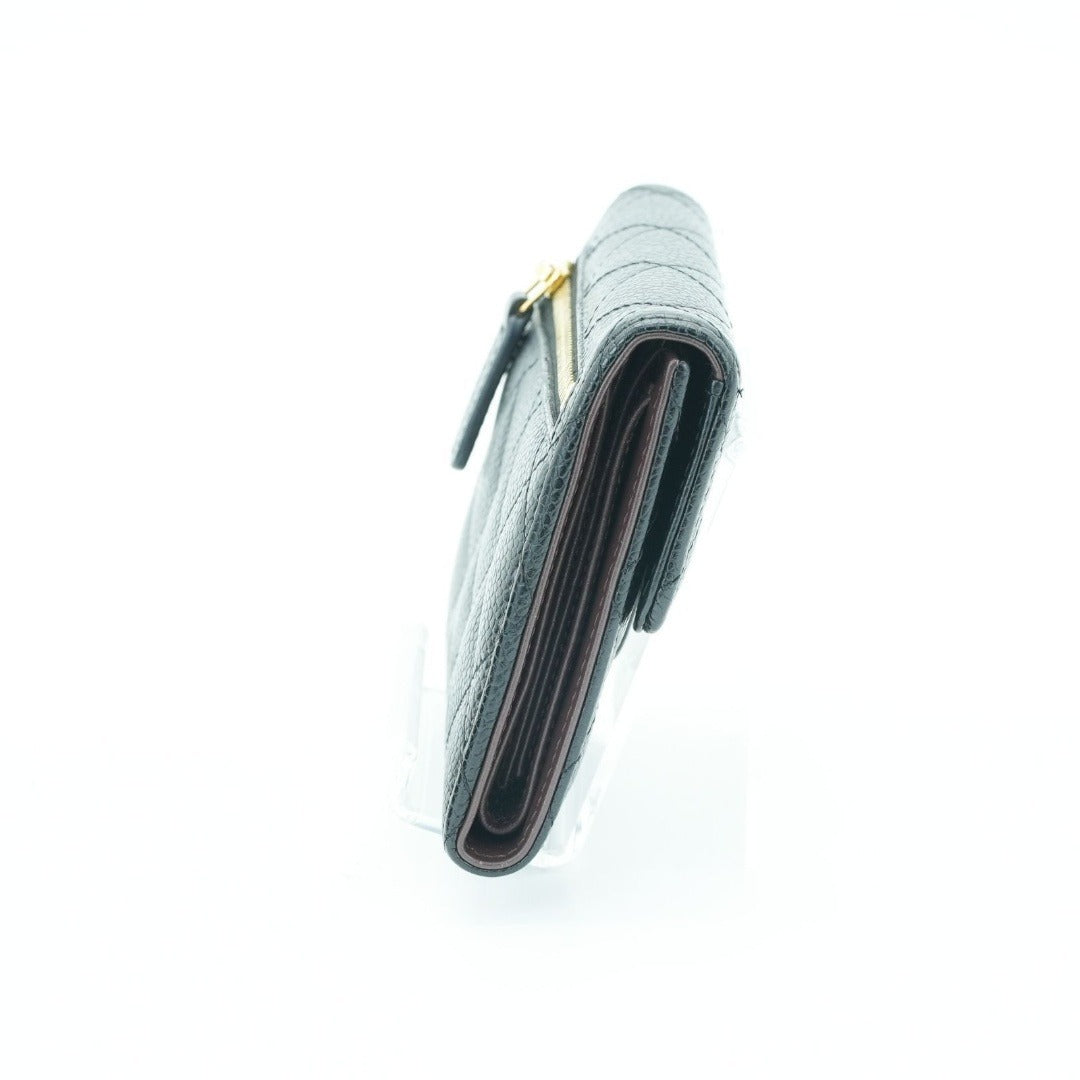 CHANEL マトラッセ 二つ折り財布 カードケース ブラック 箱 保存袋