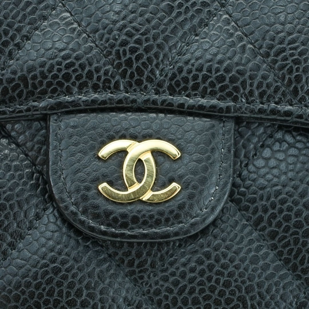 CHANEL マトラッセ 二つ折り財布 カードケース ブラック 箱 保存袋