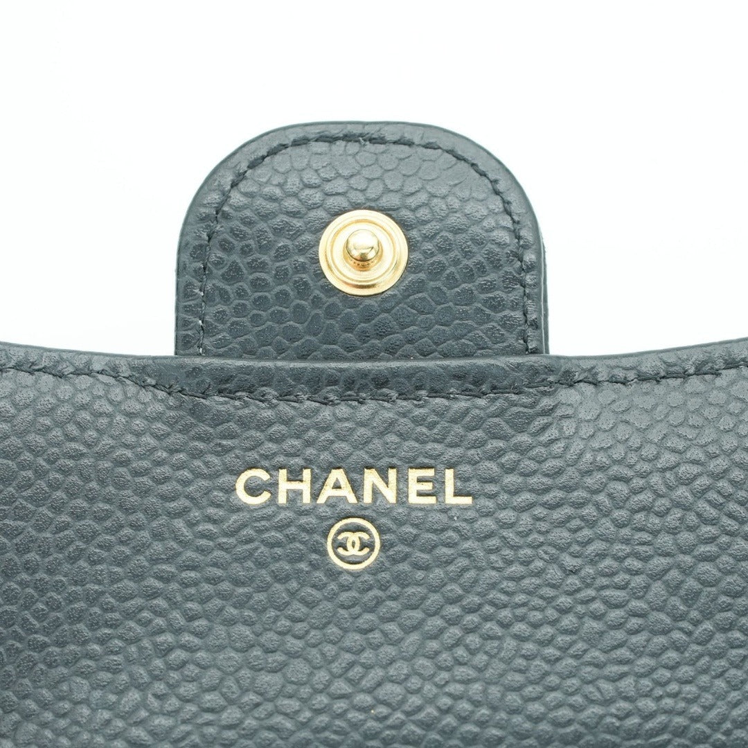 CHANEL マトラッセ 二つ折り財布 カードケース ブラック 箱 保存袋