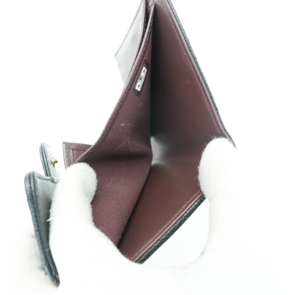 CHANEL マトラッセ 二つ折り財布 カードケース ブラック 箱 保存袋