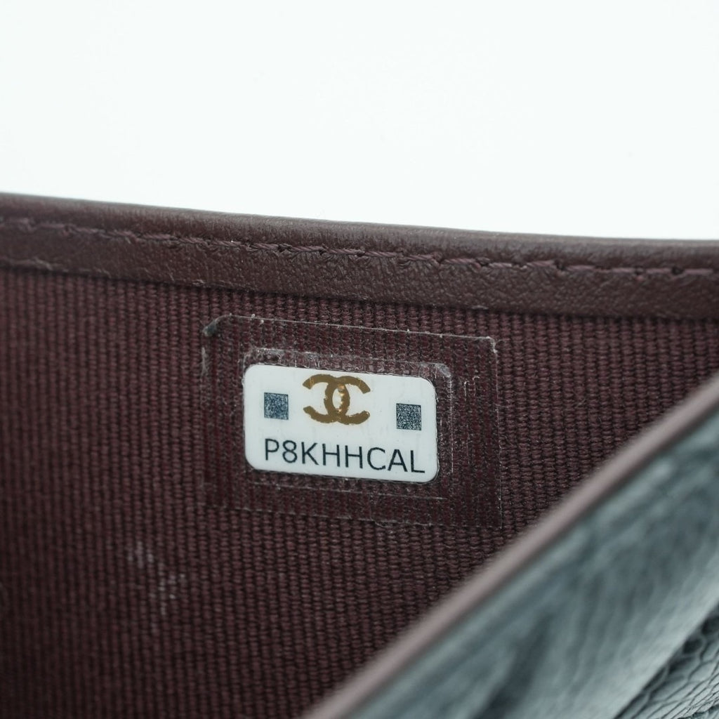 CHANEL マトラッセ 二つ折り財布 カードケース ブラック 箱 保存袋