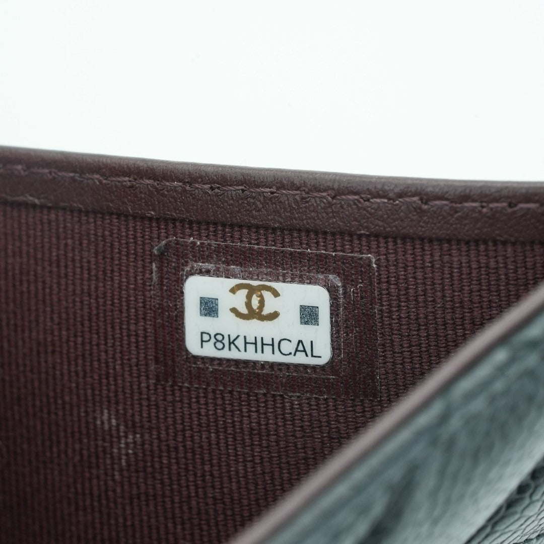 CHANEL マトラッセ 二つ折り財布 カードケース ブラック 箱 保存袋