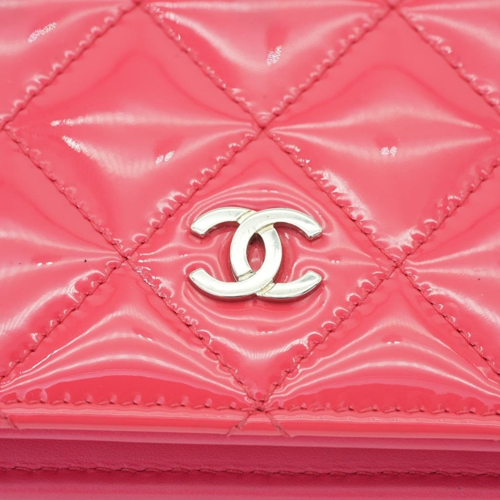 CHANEL マトラッセ 長財布 エナメル ピンク箱 保存袋ギャランティーカード