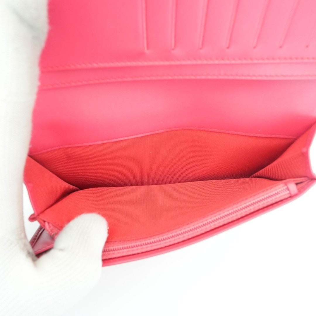 CHANEL マトラッセ 長財布 エナメル ピンク箱 保存袋ギャランティーカード