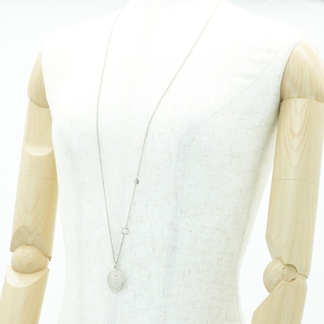 HERMES エクスリブリスMM ネックレス ネックレス コイン シルバー箱