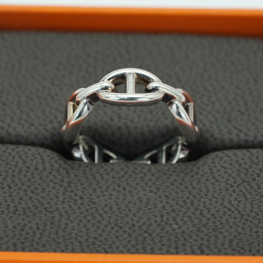HERMES アンシェネ シェーヌダンクル 指輪シルバー 箱 SV925 #56