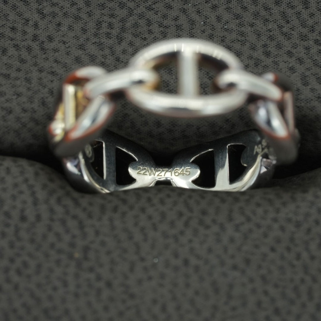 HERMES アンシェネ シェーヌダンクル 指輪シルバー 箱 SV925 #56
