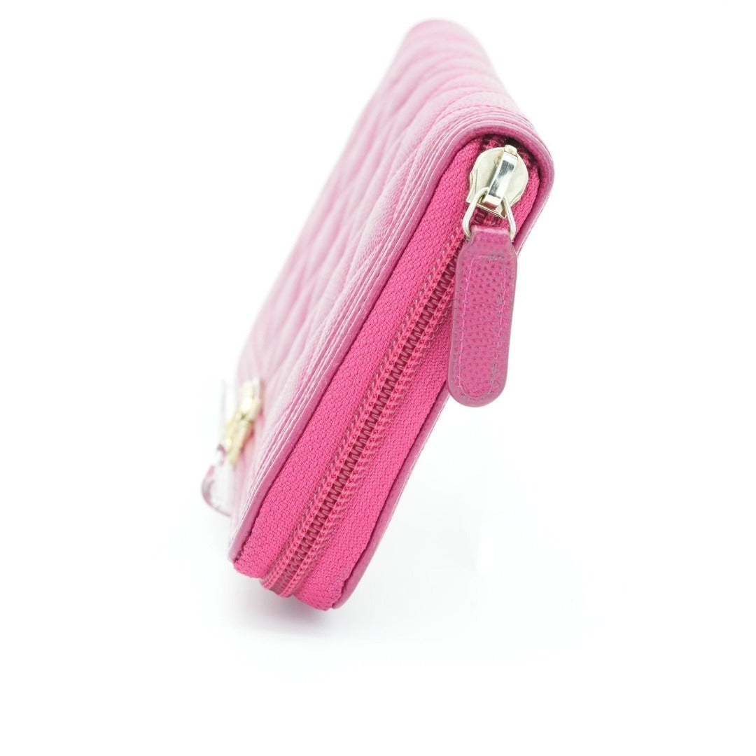 CHANEL ボーイシャネル キャビアスキン 長財布 ピンク G金具 23番台