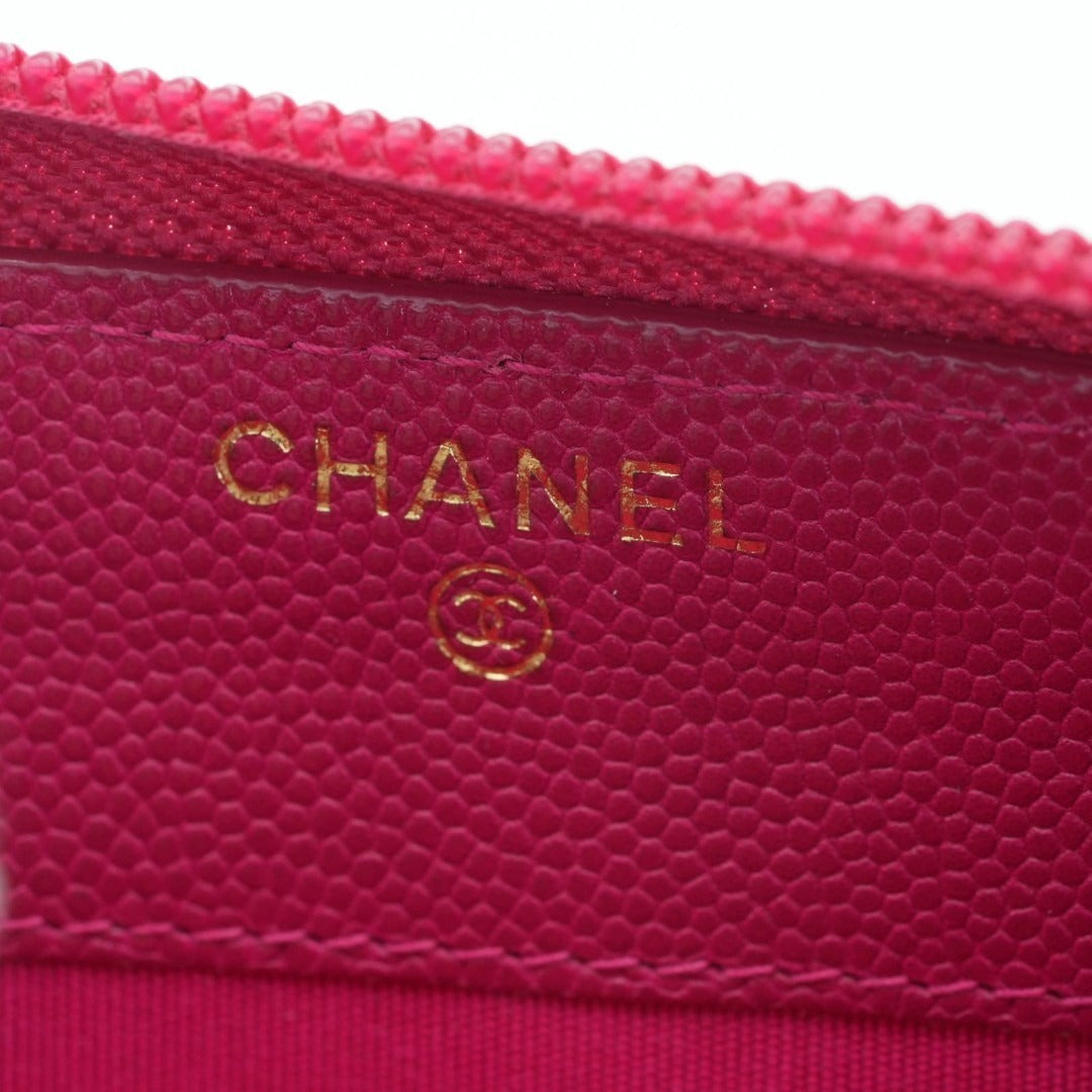 CHANEL ボーイシャネル キャビアスキン 長財布 ピンク G金具 23番台