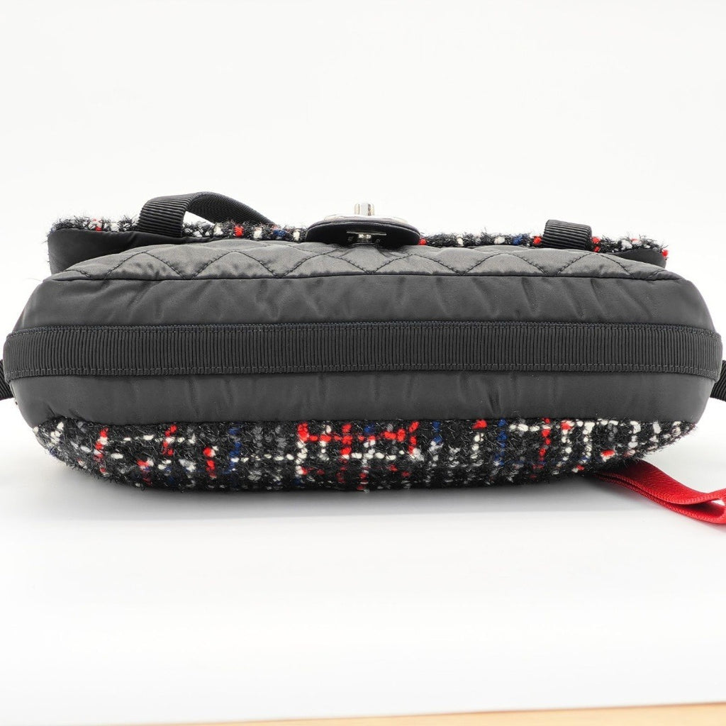 CHANEL ツイード ナイロン チェーンショルダー マトラッセ ハンドバッグ