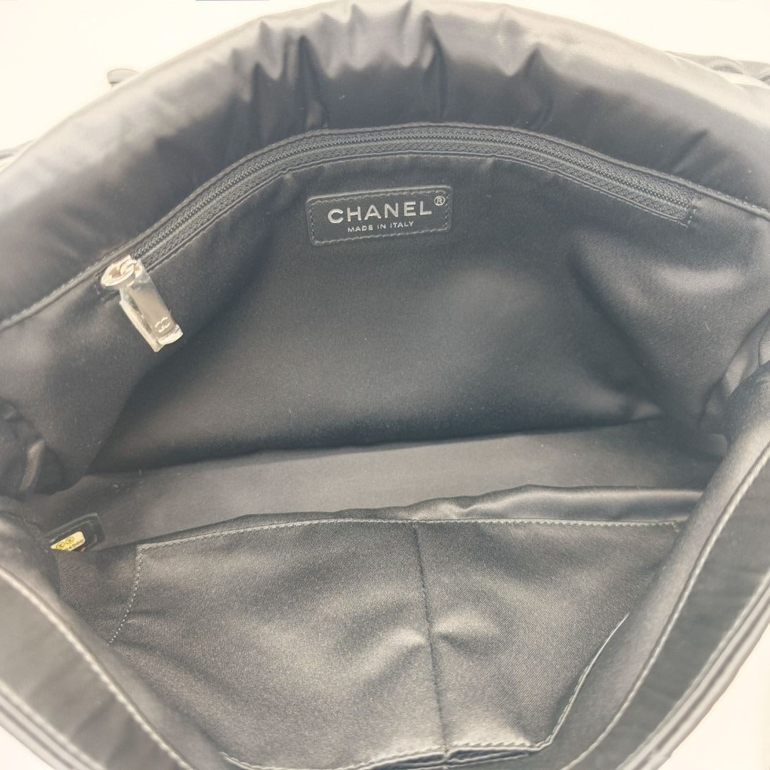 CHANEL ツイード ナイロン チェーンショルダー マトラッセ ハンドバッグ