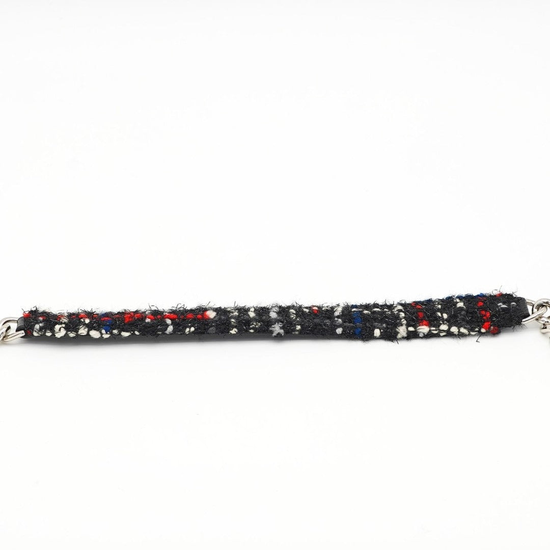 CHANEL ツイード ナイロン チェーンショルダー マトラッセ ハンドバッグ