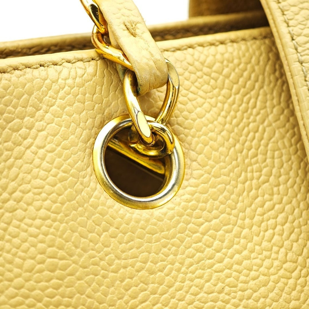 CHANEL シャネル ターンロック チェーントートバッグ ベージュ レディース