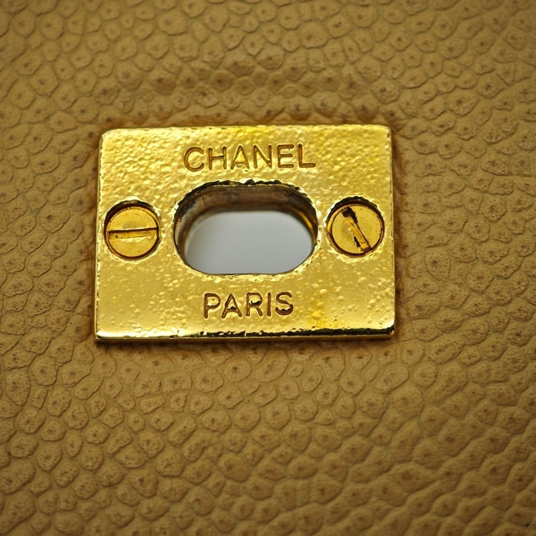 CHANEL シャネル ターンロック チェーントートバッグ ベージュ レディース