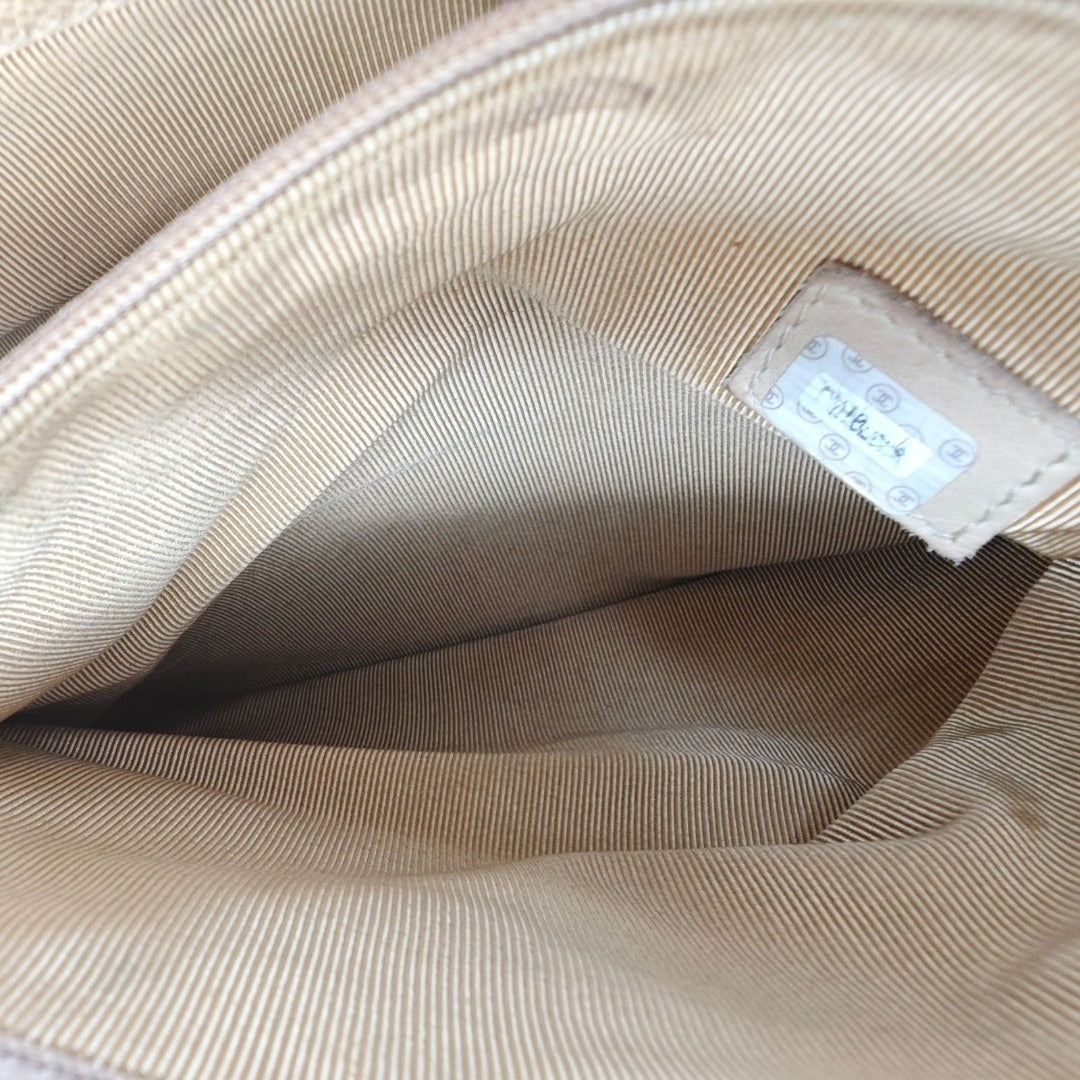 CHANEL シャネル ターンロック チェーントートバッグ ベージュ レディース