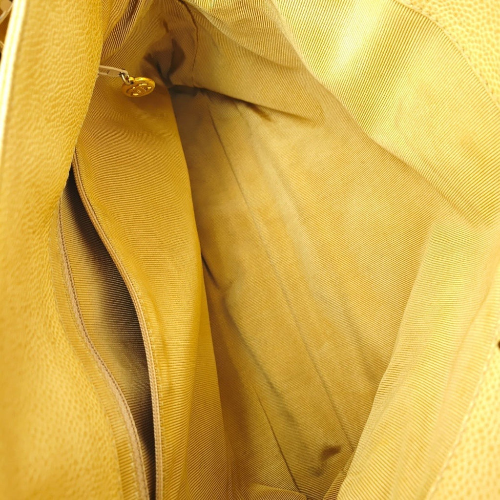 CHANEL シャネル ターンロック チェーントートバッグ ベージュ レディース